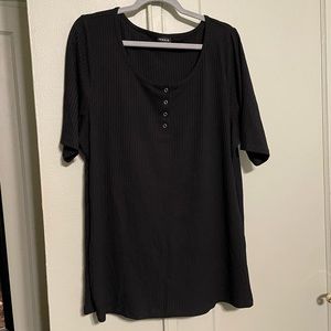 🖤Ribbed Henley Top